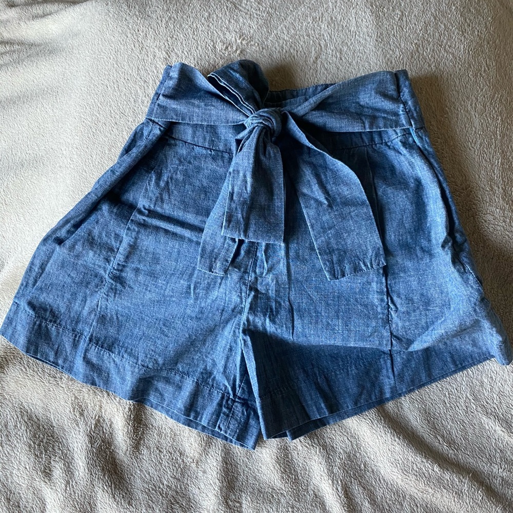 J. Crew Cotton Poplin Tie Waist Bow Shorts
